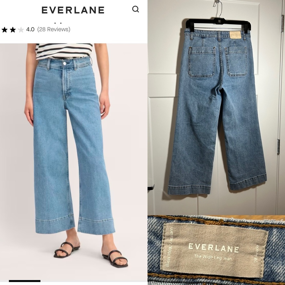 Everlane size 28 women’s jeans wide leg ankle fit